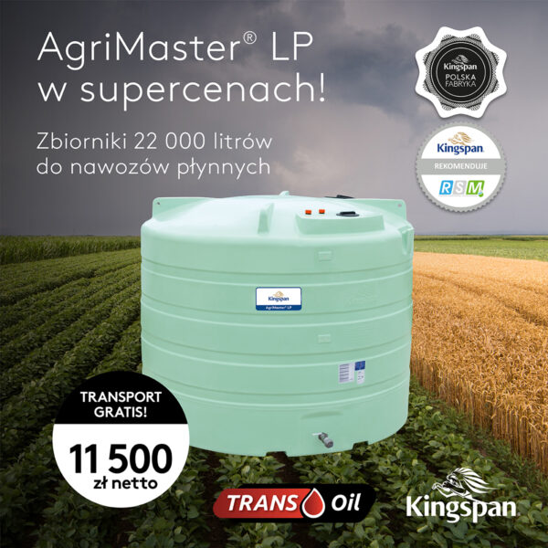 PROMOCJA! Kingspan AgriMaster LP 22000 L z zaworem 2″ Zbiornik jednopłaszczowy na nawozy płynne