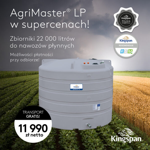 PROMOCJA! Kingspan AgriMaster LP 22000 L z zaworem 2″ Zbiornik jednopłaszczowy na nawozy płynne