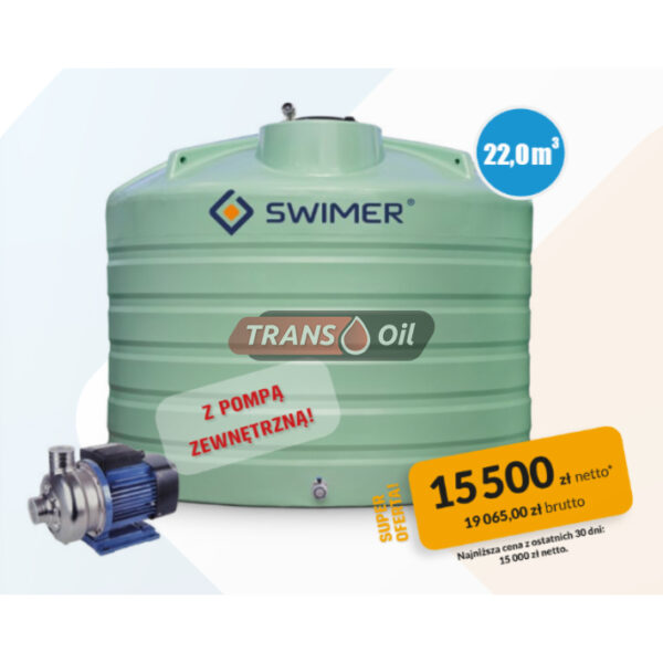 SWIMER AGRO TANK 22000L Z POMPĄ ZEWNĘTRZNĄ – Zbiornik jednopłaszczowy na nawozy płynne